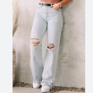 KanCan Light Blue Distressed Flare Jeans